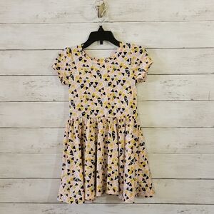 Dot Dot Smile Pink Black Gold Geometric Print Toddler Kids Dress Size 2T